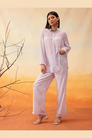 indo street Striped Top With Trousers