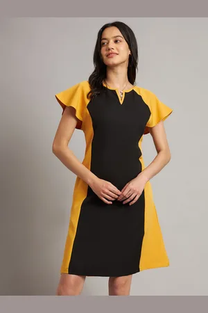 BRINN Women Pure Cotton Colourblocked Sheath Dress