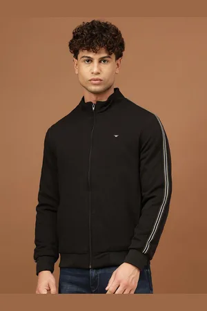 Richlook Men Mock Collar Striped Casual Bomber Jacket