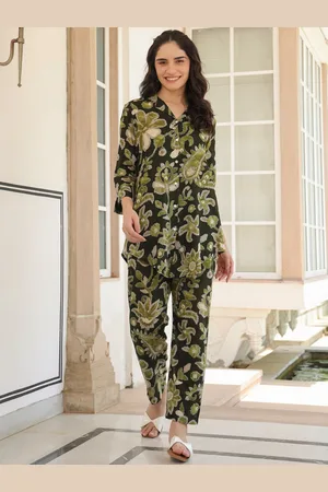 JISORA Women Printed Pure Cotton Shirt & Trousers