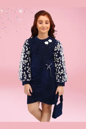 CUTECUMBER Girls Embellished Round Neck Sheath Dress
