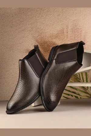 Roadster The Lifestyle Co Men Textured Block-Heeled Chelsea Boots