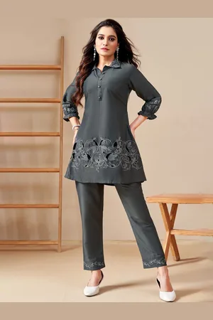 AUTUMN LANE Embroidered Tunic With Trouser