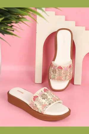 Anouk Women Embroidered & Embellished Ethnic Flatform Sandals