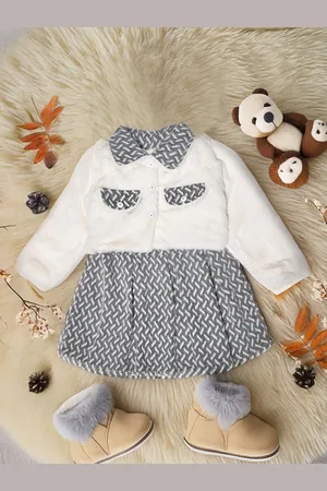 Bella Moda Girls Self Design Fit & Flare Dress