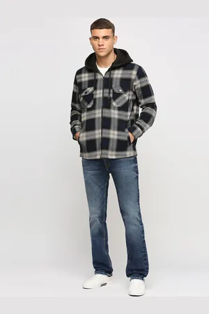 Pepe Jeans Checked Hooded Cotton Tailored Jacket