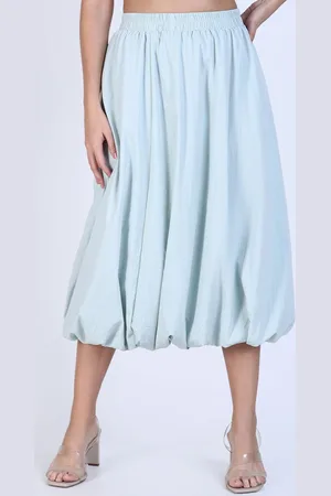 SHOWOFF Women Solid Balloon Midi Skirt