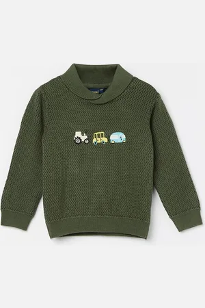 Lifestyle Boys Cotton Embroidered Round Neck Long Sleeves Pullover Sweaters