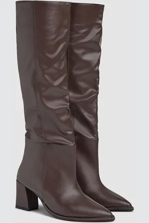 Street Style Store Women Casual Block Heel Long Slouchy Boots