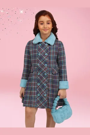 CUTECUMBER Girls Checked Applique Shirt Long Dress