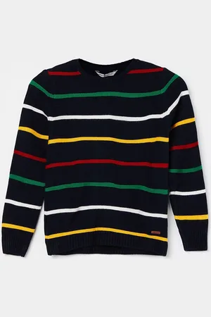 Lifestyle Boys Striped Round Neck Long Sleeves Pullover Sweaters