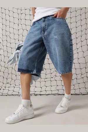 Hubberholme Men Washed Loose barmuda Fit Denim Shorts