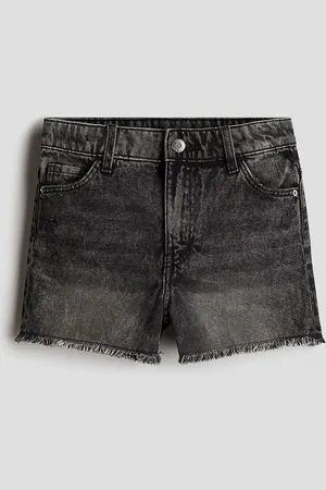 H&M Girls Raw-Edge Denim Shorts