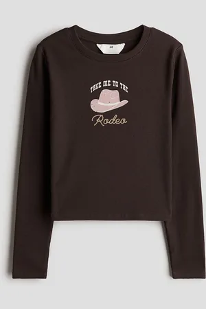 H&M Girls Printed Ribbed Top