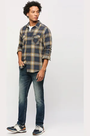 Pepe Jeans Tartan Checked Spread Collar Chest Pocket Pure Cotton Casual Shirt