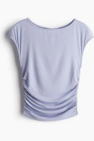 H&M Women Gathered Cap-Sleeved Top