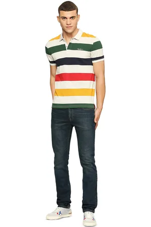 Pepe Jeans Striped Polo Collar Pure Cotton T-shirt