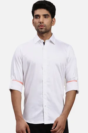 ColorPlus Men Spread Collar Solid Cotton Casual Shirt