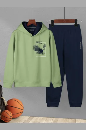 HELLCAT Boys Printed Hooded T-shirt With Jogger