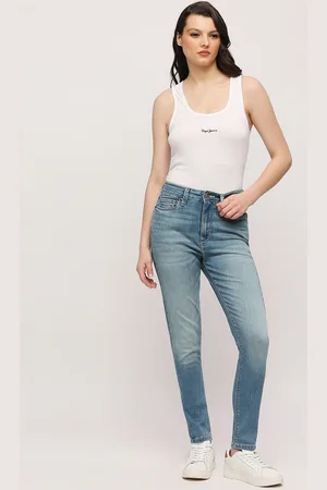 Pepe Jeans Women Skinny Fit High-Rise Clean Look Heavy Fade Stretchable Jeans