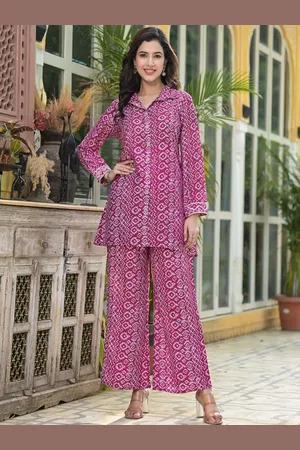 AUTUMN LANE Floral Printed Pure Cotton Shirt & Trousers