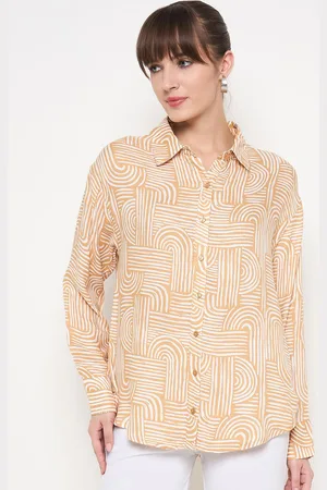 MADAME Women Spread Collar Geometric Printed Casual Shirt