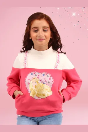CUTECUMBER Girls Embellished Colourblocked Sweatshirt