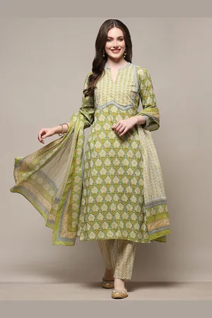 Biba Floral Printed Pure Cotton Unstitched Dress Material