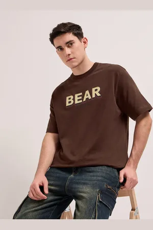 The Bear House Typography Printed Drop Shoulder Sleeves Pure Cotton Oversized T-shirt