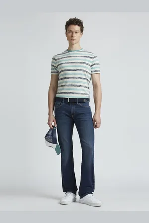 Pepe Jeans Men Striped Round Neck Cotton Slim Fit T-shirt
