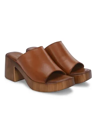 Delize Women Leather Peep Toe Wedge Sandals