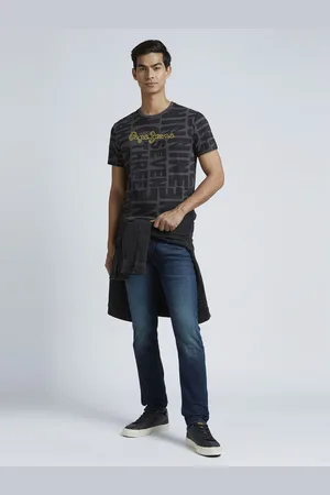 Pepe Jeans Men Typography Printed Round Neck Pure Cotton T-shirt