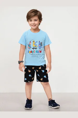 Toonyport Boys Printed Pure Cotton T-shirt with Shorts