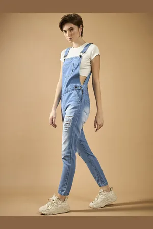 DOLCE CRUDO Women Cotton Straight Leg Dungarees