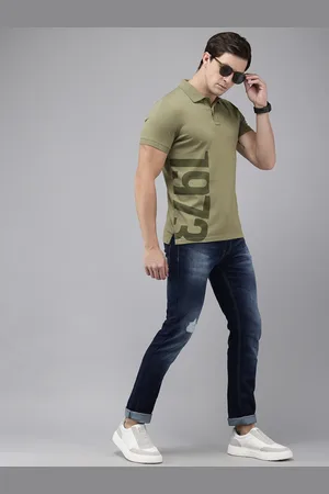 Pepe Jeans Typography Printed Polo Collar Pure Cotton T-shirt