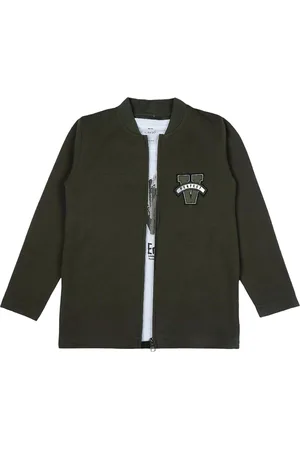 CAVIO Boys Cotton Open Front Jacket & T-Shirt