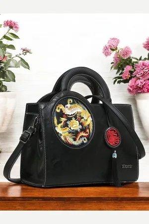 EXOTIC Women Textured Structured Leather Handheld Bag