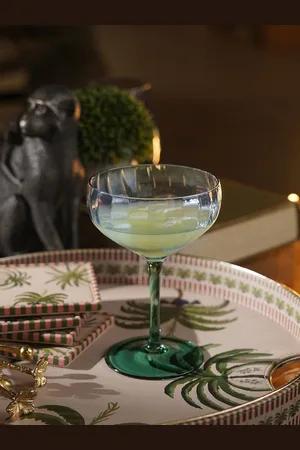 Pure Home and Living Blue 2 Pieces Textured Dishwasher Safe Champagne Glass 300ml