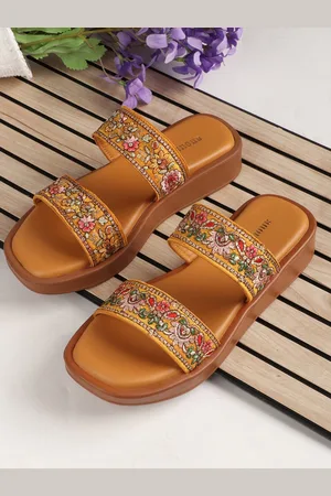 Anouk Women Open Back Ethnic Flatform Sandals