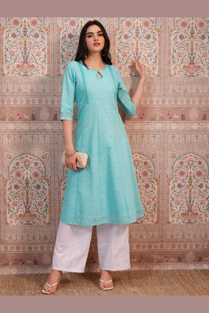 Ketch Ethnic Motifs Embroidered Keyhole Neck Anarkali Kurta