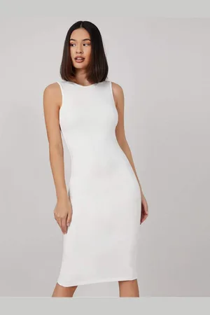 BAESD Women Boat Neck Sleeveless Bodycon Midi Dress