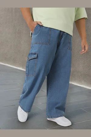 URBANO Men Loose Fit Washed Cargo Non-Stretchable Jeans With 6 Pockets