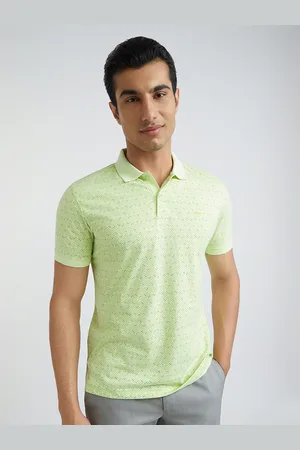 Park Avenue Men Striped Polo Collar Cotton T-shirt