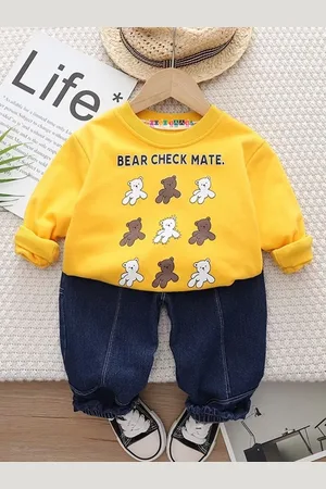 Googo Gaaga Boys Printed Pure Cotton T-shirt With Trousers