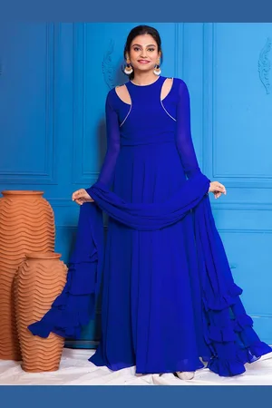 Nüd Stylised Neck Gotta Patti Long Sleeves Georgette Anarkali Kurta