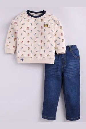 dollar Boys Round Neck Printed T-shirt with Trousers