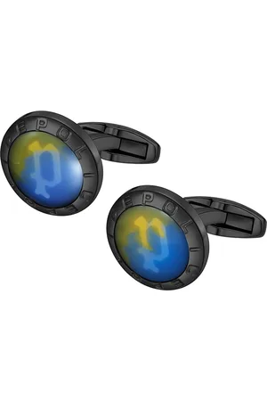 Police Men Peinted Round Cufflink