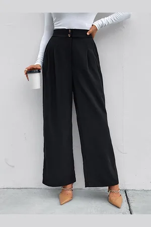 HERE&NOW Women Pleated Parallel Trousers
