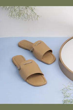Inc 5 Women Embellished Open Toe Slip-On Flats