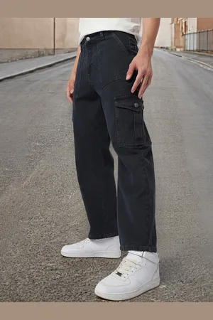URBANO Men Loose Fit Pure Cotton Cargo Jeans